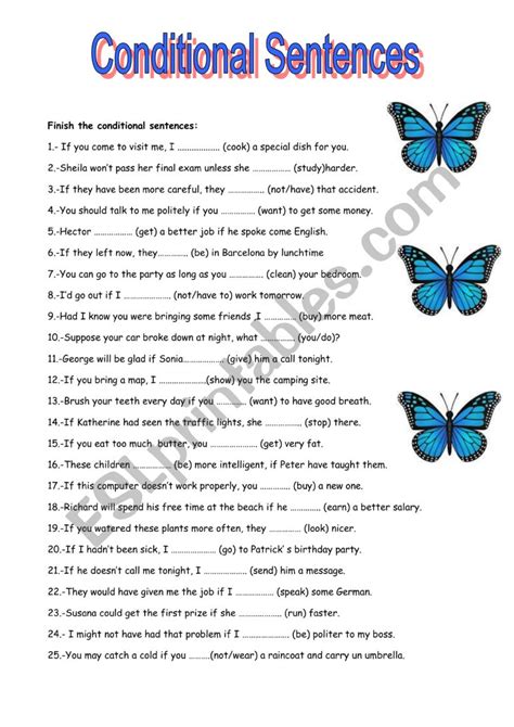 CONDITIONAL SENTENCES ESL Worksheet By Mariaah