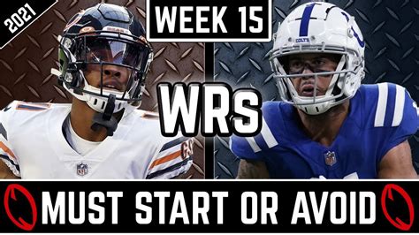 Week 15 Wide Receiver Starts And Sits Every Matchup 2021 Fantasy