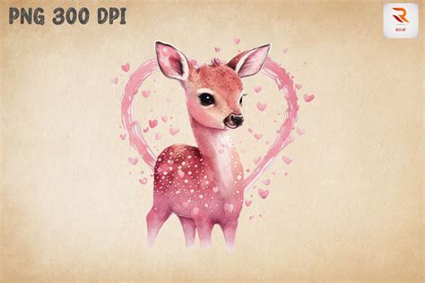 Cute Baby Deer Valentine's Day 2 Graphic by Ricco Art · Creative Fabrica