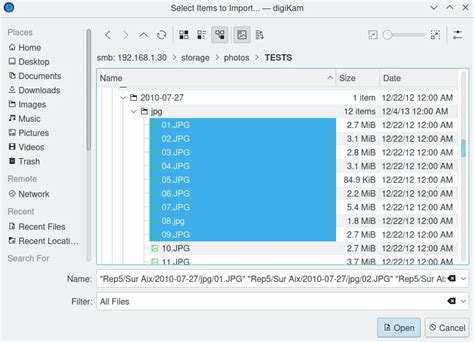 Import From Remote Computer Documentation Digikam Manual