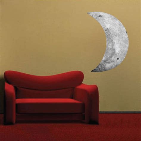 Crescent Moon Wall Decal Outer Space wall Mural Moon Wall Decor Remova ...