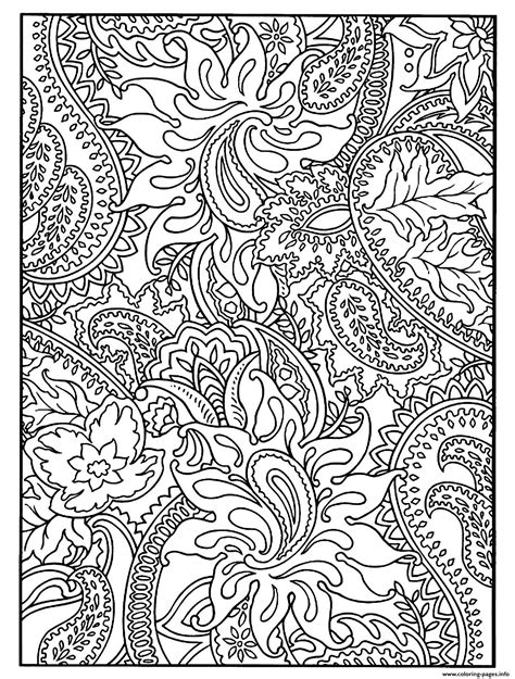 Flowers And Harmonious Paisley Patterns Coloring page Printable