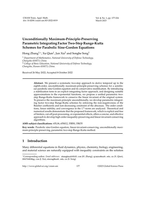 PDF Unconditionally Maximum Principle Preserving Parametric