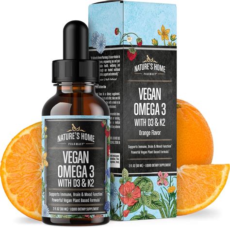 Omega 3 vegano sabor naranja líquido Omega 3 tres gotas para adultos