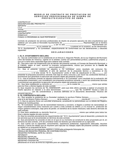 Anexo 6A Modelo de Contrato de Prestación de Servicios Profesionales de