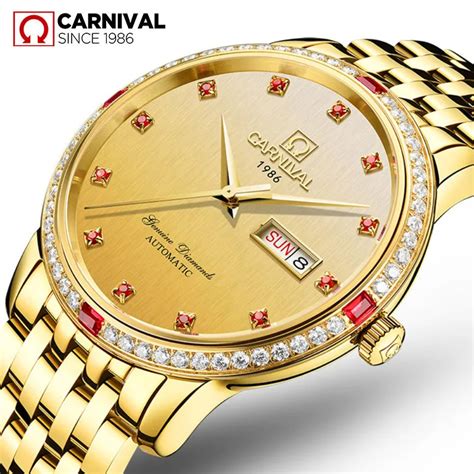 Carnival Reloj Mec Nico Autom Tico Para Hombre Pulsera De Lujo Con