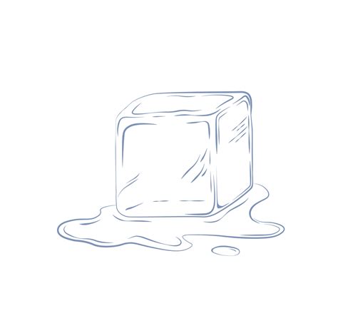 Ice Cube Vector Stock Illustration Melted Water Elements For Cold