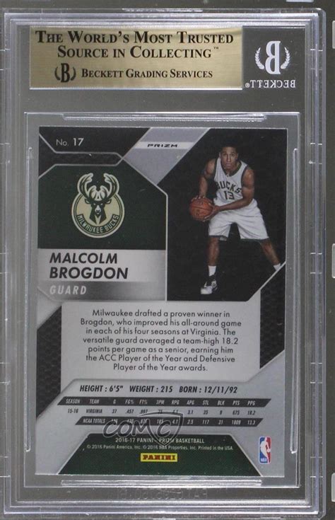 2016 17 Panini Prizm Green Prizm 17 Malcolm Brogdon RC For Sale