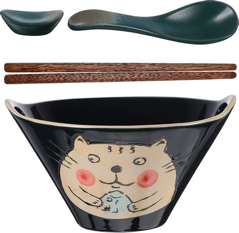 Kichvoe Ceramic Ramen Bowl Set Cm Porcelain Noodle Bowl With