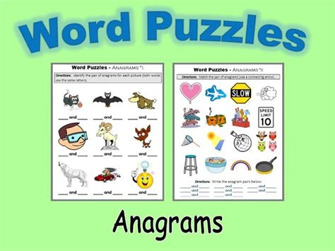 word puzzles with pictures and words to help kids learn how to use them in their own language