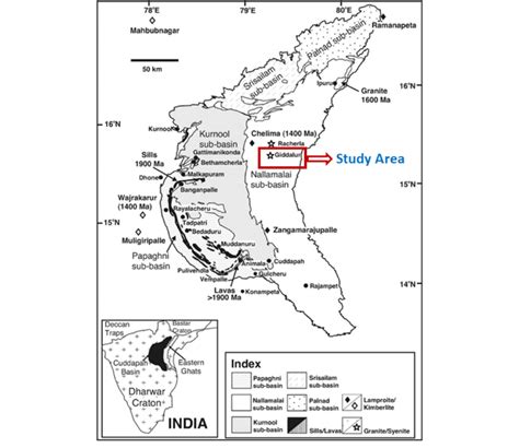 Geological Map Of Study Area Cuddapah Basin After Nagaraja Rao And