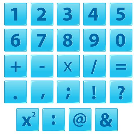 Set of number and math symbol 360189 Vector Art at Vecteezy