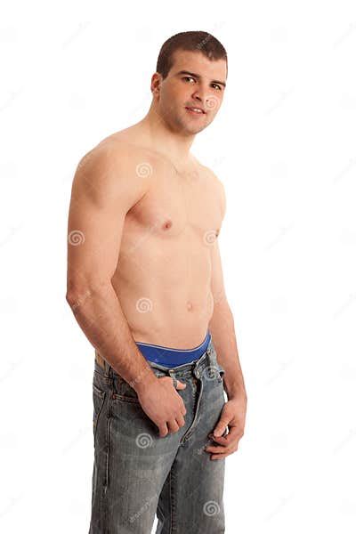 Shirtless Man In Jeans Stock Image Image Of Male Athletic 18973655