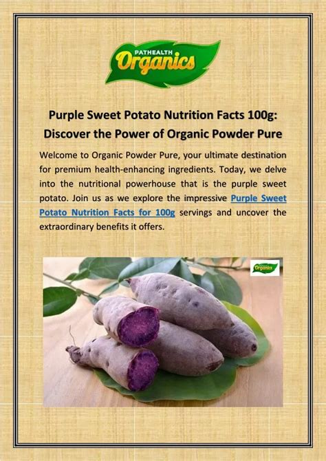 PPT Purple Sweet Potato Nutrition Facts 100g Discover The Power Of