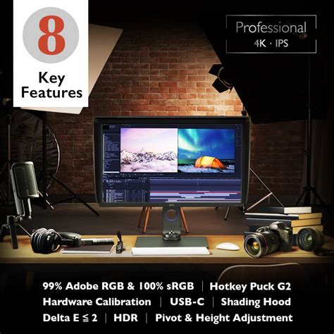 BenQ SW321C 32" 16:9 4K HDR IPS Photo and Video Editing Monitor ...