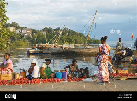 Big Market On The Harbour Hell Ville Andoany Nosy Be Island Republic Of Madagascar Indian