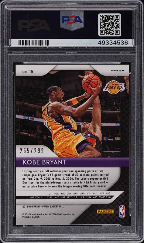 Panini Prizm Red Prizms Kobe Bryant Psa Gem Mint