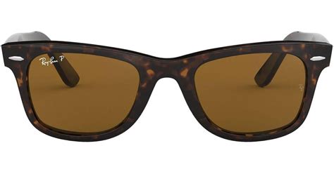 Ray Ban Original Wayfarer Classic Rb2140 Brown Tortoise Polarized Lyst Uk