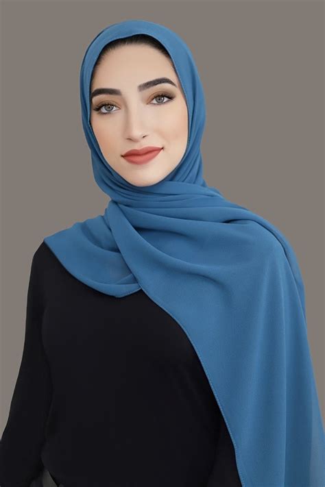 Agean Blue Chiffon Hijab Um Anas Islamic Clothing Hijabs Abayas