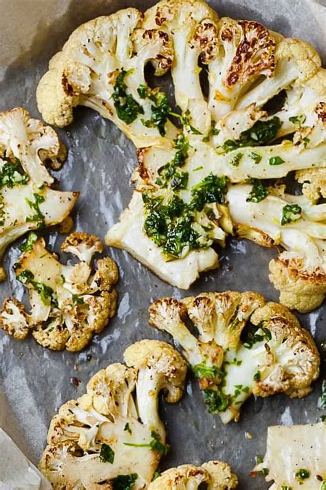 Cauliflower Steaks With Chimichurri • The Wicked Noodle