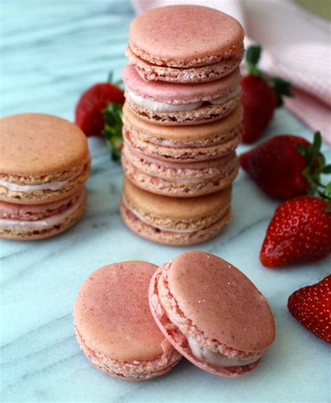 Strawberry Macarons The Preppy Hostess Yummy Cookies Macarons Desserts