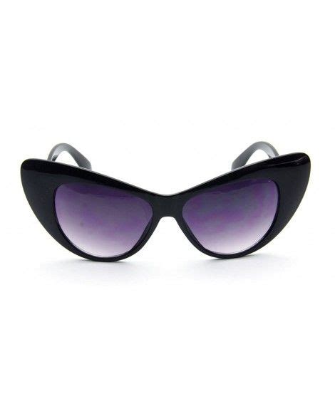 Womens Retro Vintage Cateye Oversize Sunglasses Black