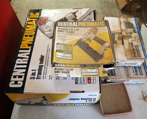 Central Pneumatic 18 Gauge 2 In 1 Air Nailer Stapler Model 61661 And