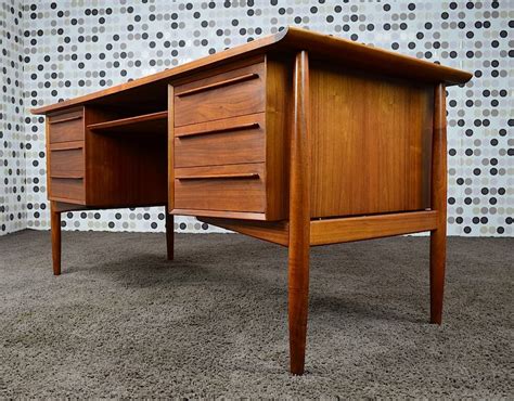 Bureau Scandinave En Walnut Arne Vodder Vintage 1960