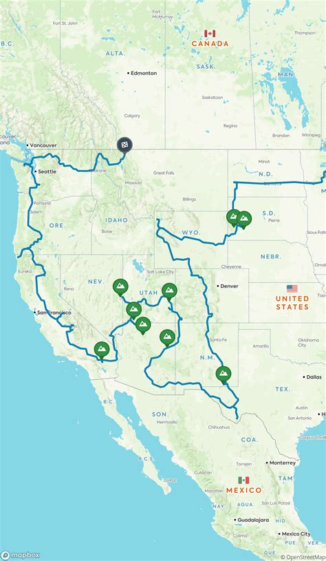 √ National Parks Map Usa Road Trip