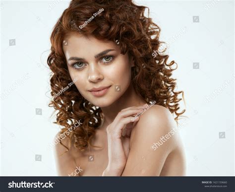 Beautiful Woman Naked Shoulders Curly Hair Stock Photo Shutterstock