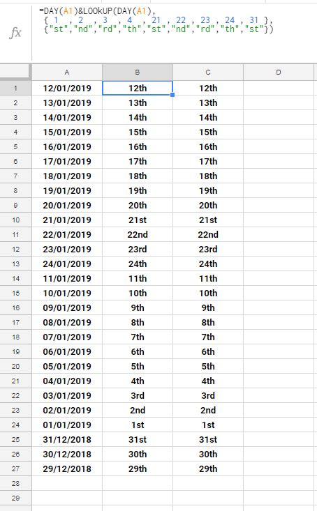 Google Sheets How To Make Date Automatically Display Only Day Number