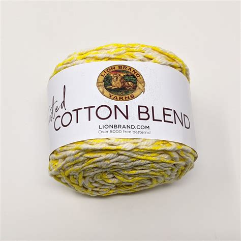 Lion Brand Yarn Twisted Cotton Blend Yellow 3 Skeins 3 5oz Etsy