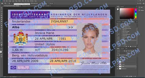 Download Netherlands Id Card Psd File Photoshop Template Editable Fullpsd