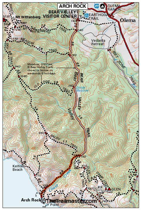 Point Reyes Bear Valley And Arch Rock The Trailmaster