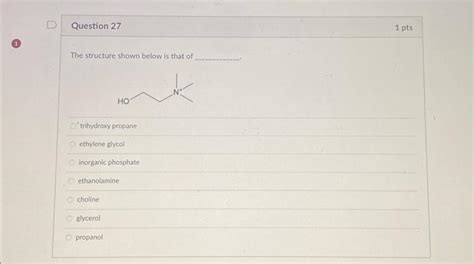 Solved The Structure Shown Below Is That Of Propanol Eth