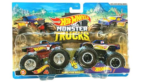 Set Hot Wheels Monster Trucks Demolition Doubles Hot Wheels 4 Vs Hot Wheels 1 Hnx29