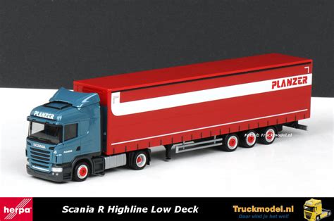 Herpa 303521 Planzer Transport Scania R HL Mega Schuifzeiloplegger