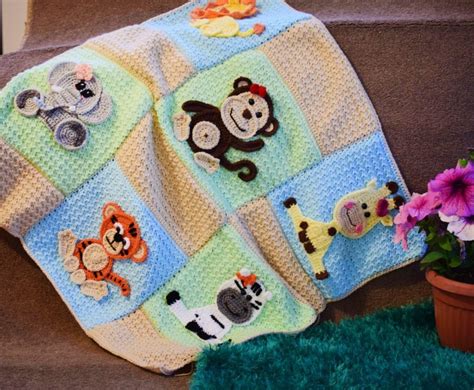 Appliques- Jungle friends set baby blanket - Passionate Crafter