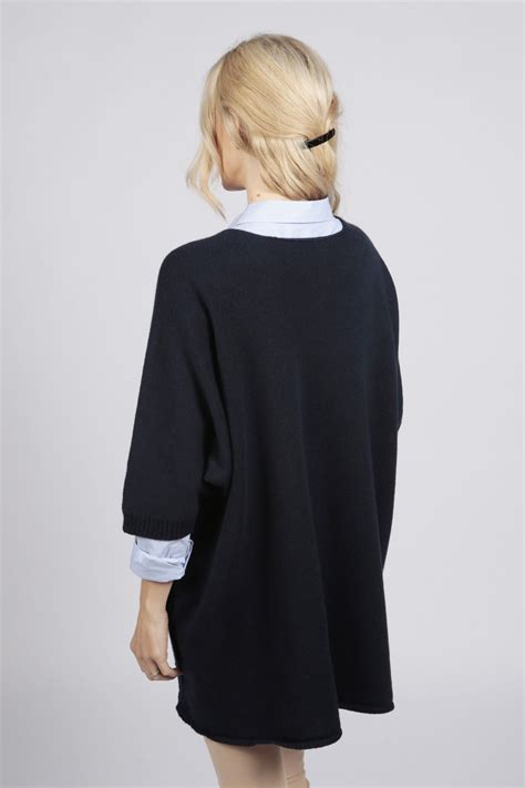 Navy Blue Pure Cashmere Duster Cardigan Italyincashmere