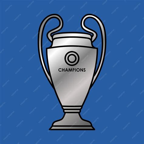 Vector de ilustración de trofeo de la liga de campeones | Vector Premium