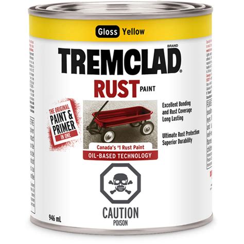 RUST OLEUM Peinture antirouille à base dhuile Tremclad Jaune Brillant