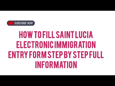 How To Fill Saint Lucia Electronic Immigration Entry Form Step By Step