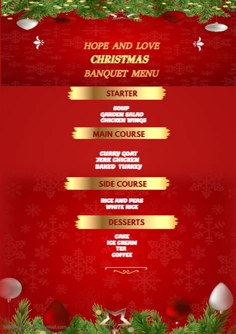 Christmas Menu Postermywall