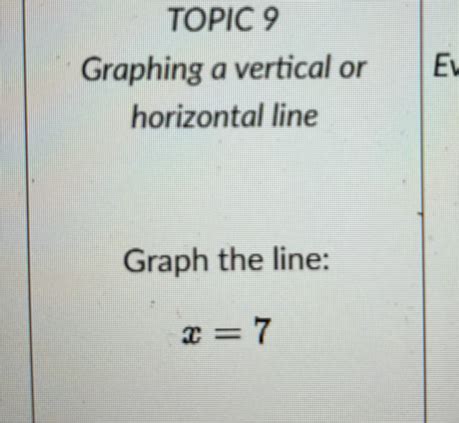 TOPIC 9 Graphing a vertical or horizontal | StudyX