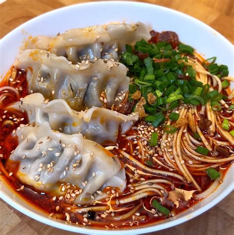 Spicy Dumpling And Noodle Soup