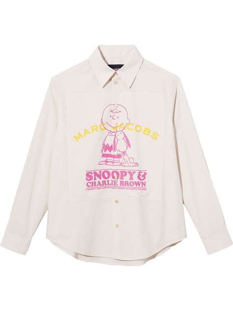 Marc Jacobs X Peanuts Button Up Shirt In Nude ModeSens