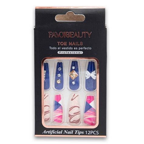 Artificial Toe Nail Tips 12 Piece - Assorted Colour – Cosmetic Connection