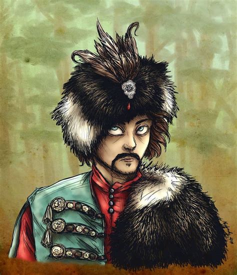 A Drawing Of A Man With Fur On His Head