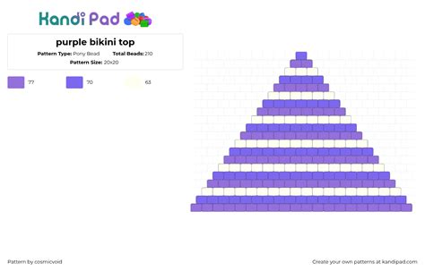 Purple Bikini Top Pony Bead Pattern Kandi Pad Kandi Patterns Fuse Bead Patterns Pony Bead