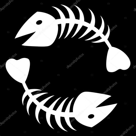 The Vector Two Abstract Fish Skeleton Stock Vector By Sdmixx 9066578